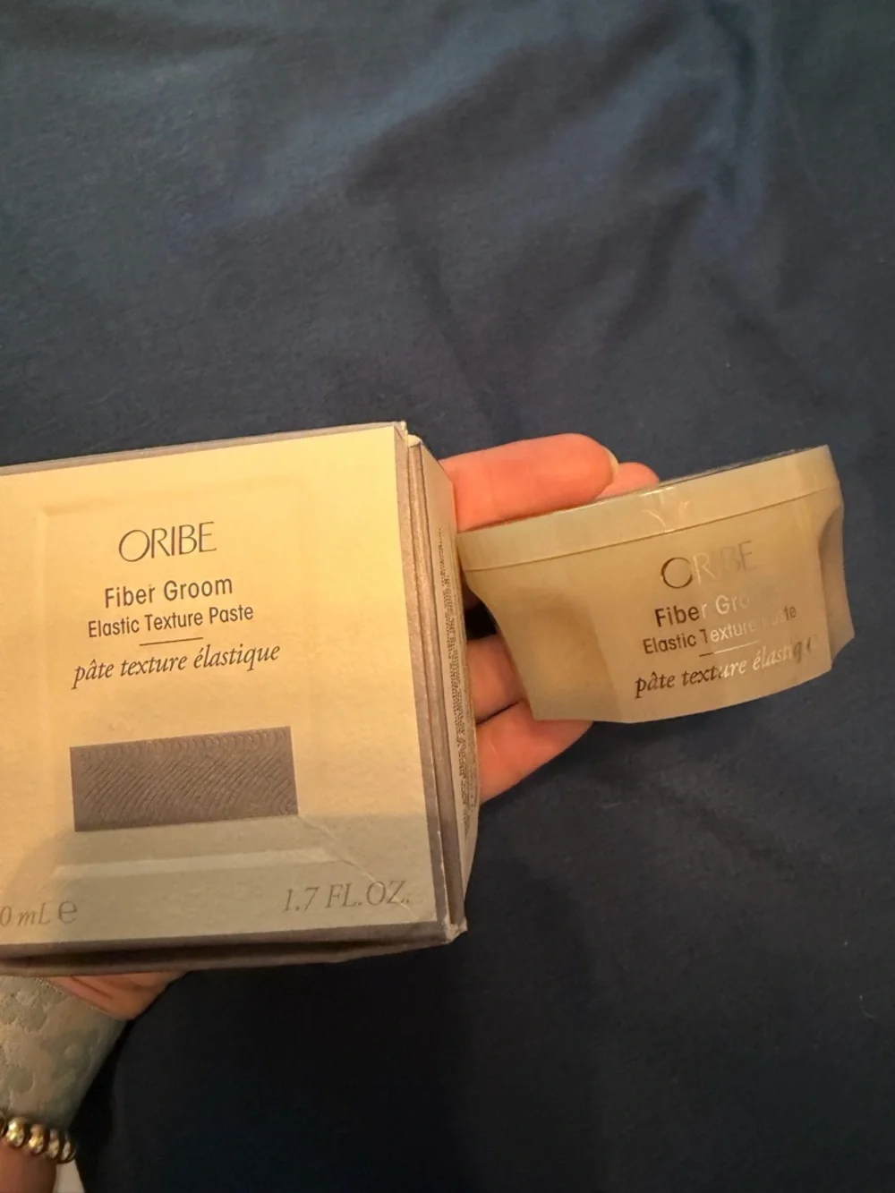 Oribe Fiber Groom Elastic Texture Paste - Beige/Taupe Packaging
